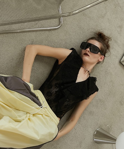 PRANK PROJECT（プランクプロジェクト）の「レースフリルボディースーツ / Lace Frill Bodysuit（その他トップス・レディース・ブラック/ホワイト・FREE）」の17枚目の写真