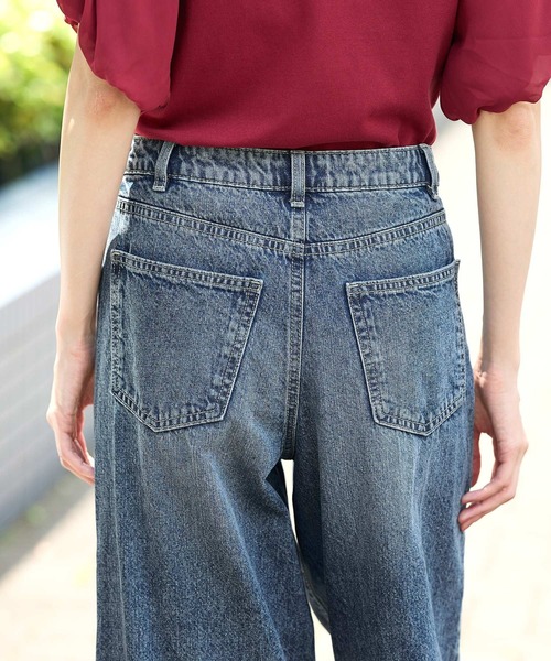 デニムワイドパンツ（股下73cm）（デニムパンツ）｜Honeys