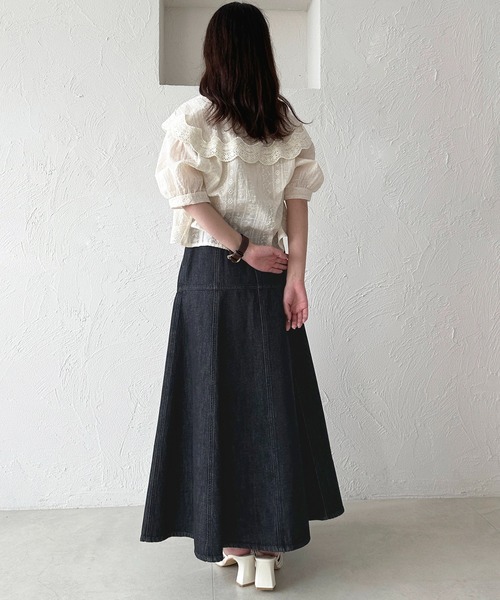 apres jour（アプレジュール）の「ベルトヨークフレアデニムスカート【ZOZOTOWN限定アイテム】（デニムスカート・レディース・インディゴブルー/ブラック・マルチサイズ）」の10枚目の写真