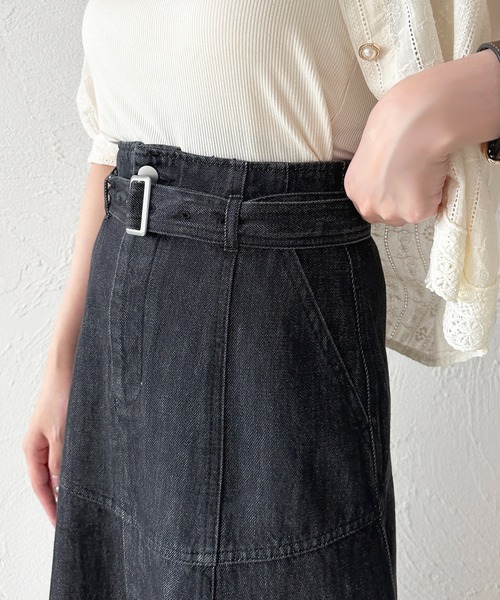 apres jour（アプレジュール）の「ベルトヨークフレアデニムスカート【ZOZOTOWN限定アイテム】（デニムスカート・レディース・インディゴブルー/ブラック・マルチサイズ）」の11枚目の写真