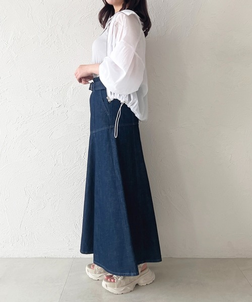 apres jour（アプレジュール）の「ベルトヨークフレアデニムスカート【ZOZOTOWN限定アイテム】（デニムスカート・レディース・インディゴブルー/ブラック・マルチサイズ）」の14枚目の写真