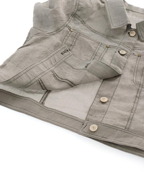 ANAP（アナップ）の「ステッチ シアー ジャケット（ブルゾン・レディース・ライトグレー/ホワイト・FREE）」の11枚目の写真