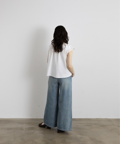 Lunea（ルネア）の「2wayダブルフリル袖ブラウス（シャツ/ブラウス・レディース・ブルー/ホワイト/マスタード・FREE）」の22枚目の写真