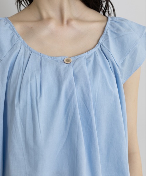 Lunea（ルネア）の「2wayダブルフリル袖ブラウス（シャツ/ブラウス・レディース・ブルー/ホワイト/マスタード・FREE）」の13枚目の写真