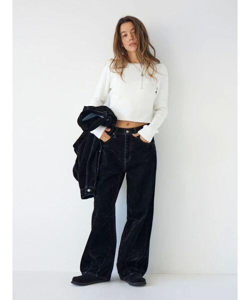 Ungrid（アングリッド）の「クロップドハニカムロングスリーブTee（Tシャツ/カットソー・レディース・イエロー/オフホワイト/ブラック・FREE）」の21枚目の写真