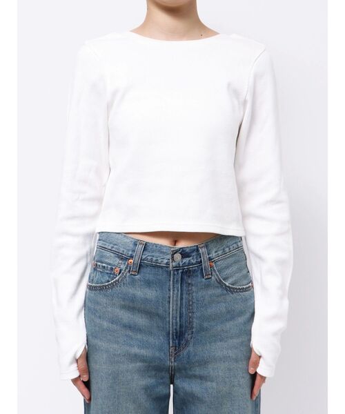tシャツ クロップドハニカムロングスリーブTee レディース クロップドハニカムロングスリーブTee（Tシャツ/カットソー
