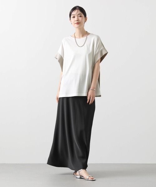 Gready Brilliant（グレディブリリアン）の「サテンバイアスフレアスカート（スカート・レディース・ブラック/グレイッシュベージュ/ライトベージュ・38）」の4枚目の写真