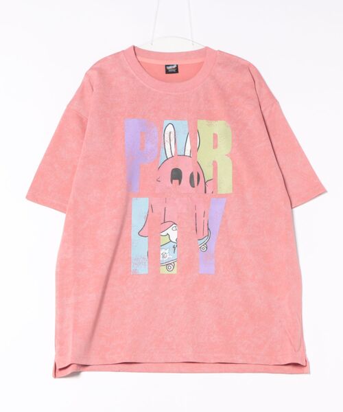 Tシャツ SALE ScoLar Parity スカラー パリティ 352117 おばけうさぎ×PARITY ピグメントBIG-T トップス 原宿系 個性的 ユニセックス ポイント ScoLar Parity Tシャツ SALE スカラー パリティ 352117 おばけ