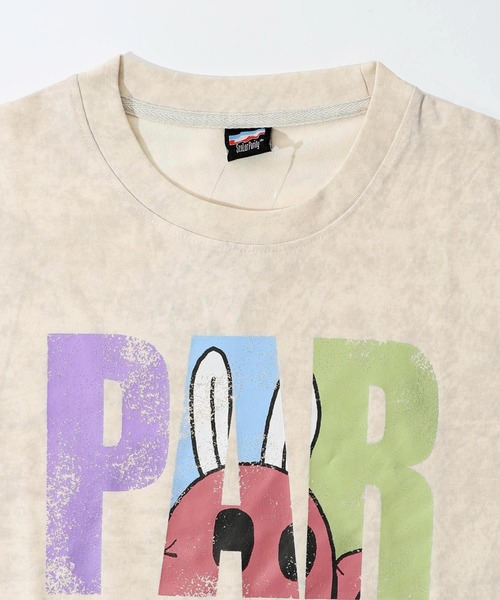 Tシャツ SALE ScoLar Parity スカラー パリティ 352117 おばけうさぎ×PARITY ピグメントBIG-T トップス 原宿系 個性的 ユニセックス ポイント ScoLar Parity Tシャツ SALE スカラー パリティ 352117 おばけ