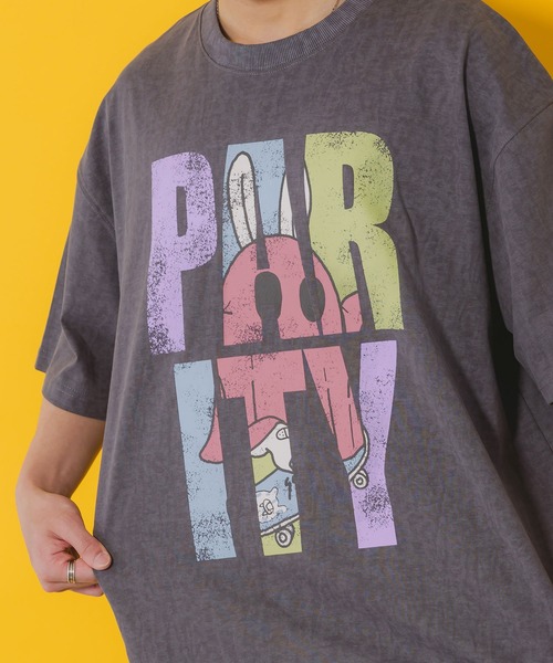 ひげじい様 セール】352117：おばけうさぎ×PARITY ピグメントBIG-T（Tシャツ