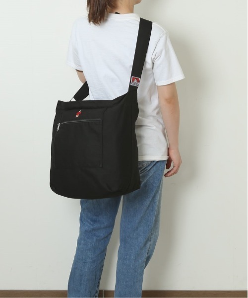 BEN DAVIS（ベンデイビス）の「BEN DAVIS ベンデイビス CANVAS LARGE SHOULDER（ショルダーバッグ・メンズ・ホワイト系その他2/ブラック/ホワイト系その他・FREE）」の7枚目の写真