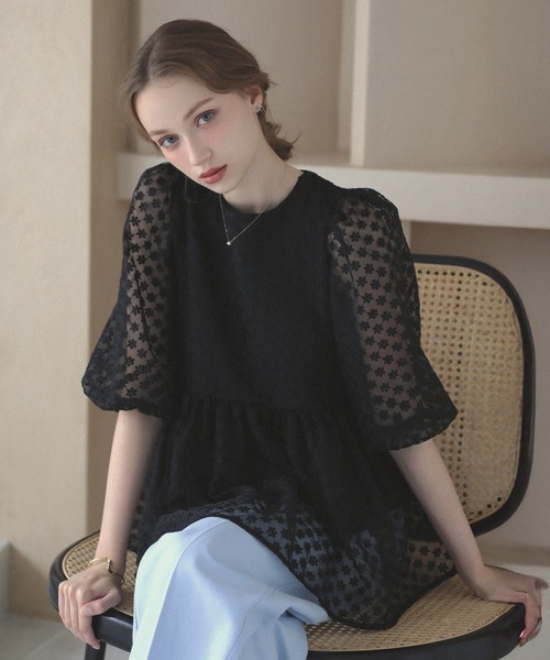 新品　MERAKI メラキ　フラワーシアートップス レディース フラワーシアートップス（その他トップス）｜MERAKI（メラキ）の