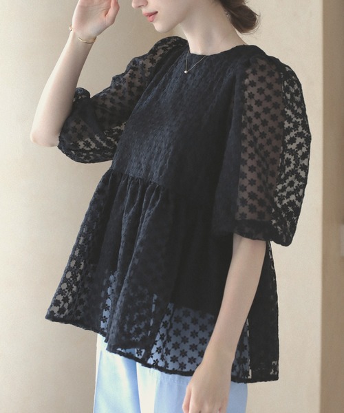 新品　MERAKI メラキ　フラワーシアートップス レディース フラワーシアートップス（その他トップス）｜MERAKI（メラキ）の