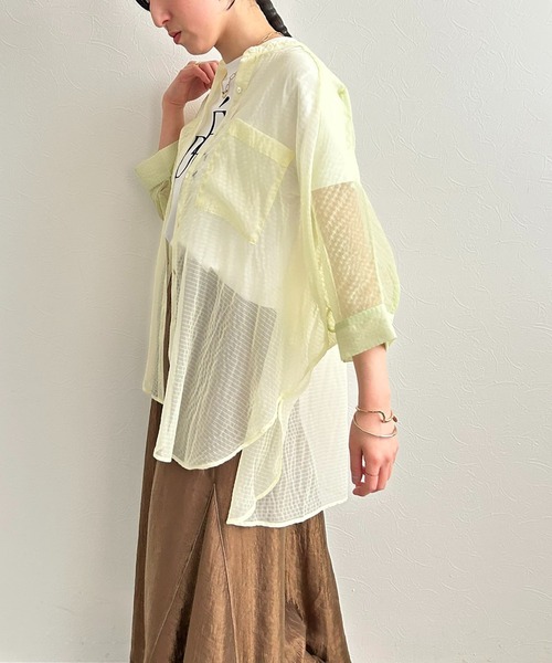 バイカラーシアーシャツ LHELBIE│Eimee Law & LHELBIE 公式オンライン