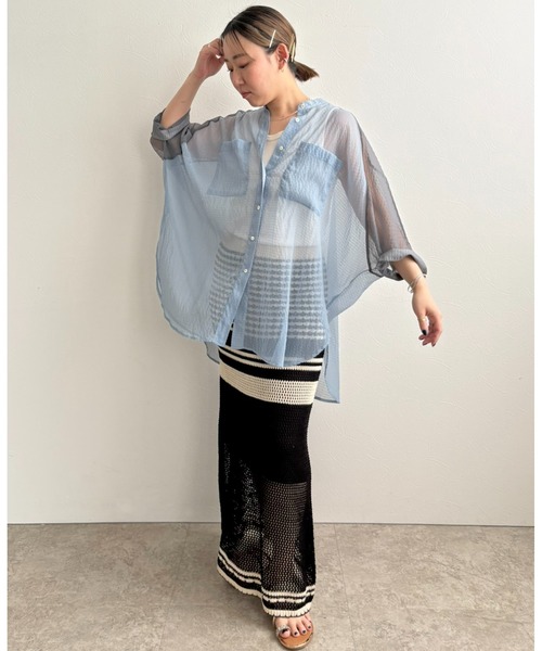 バイカラーシアーシャツ LHELBIE│Eimee Law & LHELBIE 公式