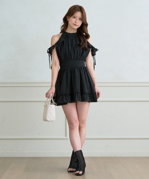 Ambre Neige(アンブルネージュ)の「open shoulder frill one piece / オープンショルダーフリルワンピース(ワンピース・レディース・アイボリー/ブラック/杢グレー/ナチュラル・FREE)」の17枚目の写真