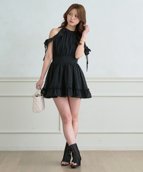 Ambre Neige(アンブルネージュ)の「open shoulder frill one piece / オープンショルダーフリルワンピース(ワンピース・レディース・アイボリー/ブラック/杢グレー/ナチュラル・FREE)」の19枚目の写真