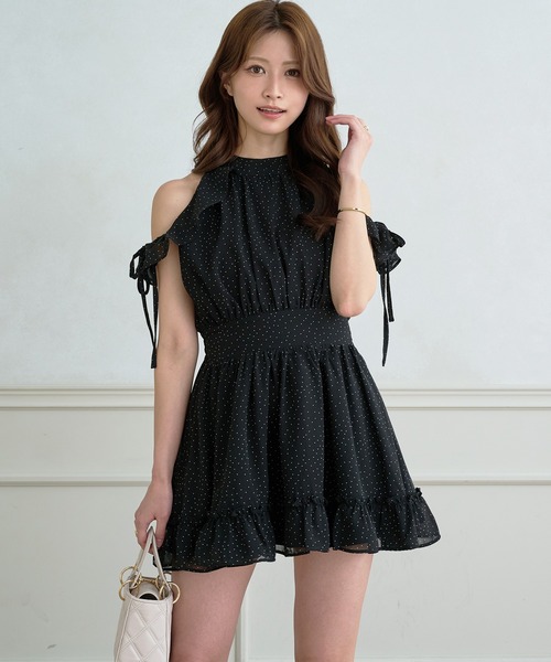 Ambre Neige(アンブルネージュ)の「open shoulder frill one piece / オープンショルダーフリルワンピース(ワンピース・レディース・アイボリー/ブラック/杢グレー/ナチュラル・FREE)」の16枚目の写真