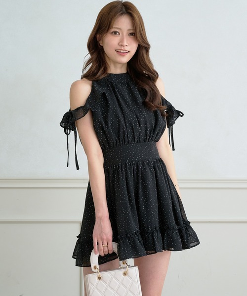 極美品♡ルネ♡肩フリル ワンピース 極美品♡ルネ♡肩フリル ワンピース