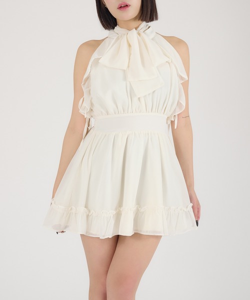 Ambre Neige(アンブルネージュ)の「open shoulder frill one piece / オープンショルダーフリルワンピース(ワンピース・レディース・アイボリー/ブラック/杢グレー/ナチュラル・FREE)」の5枚目の写真