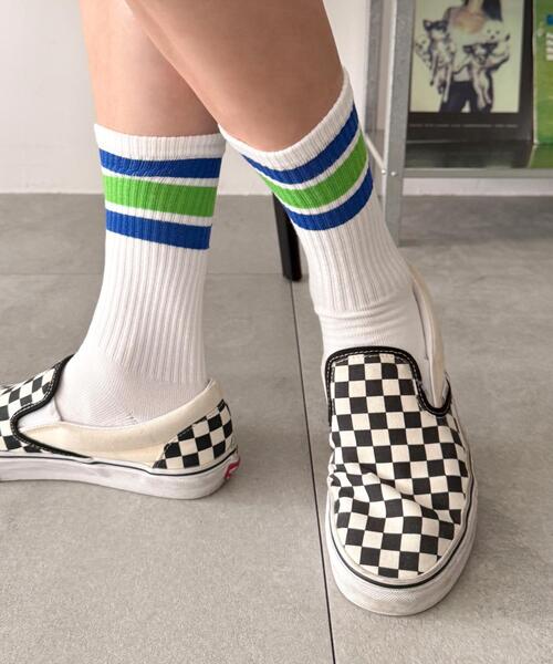 WEGO(ウィゴー)の「WEGO/ラインソックス(ソックス/靴下・メンズ・ブルー/ネイビー/ブラウン/レッド/パープル/ホワイト/ブラック・25-27CM)」の17枚目の写真