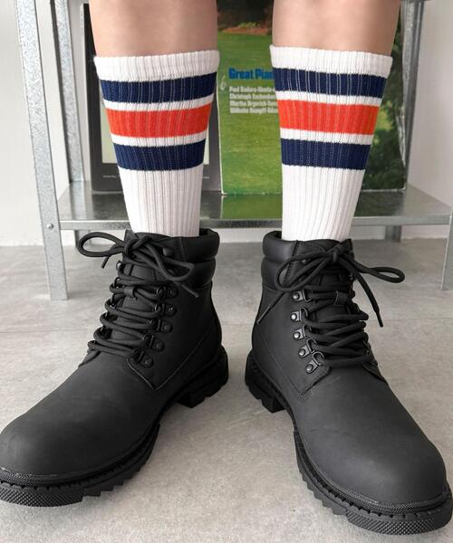 WEGO(ウィゴー)の「WEGO/ラインソックス(ソックス/靴下・メンズ・ブルー/ネイビー/ブラウン/レッド/パープル/ホワイト/ブラック・25-27CM)」の14枚目の写真