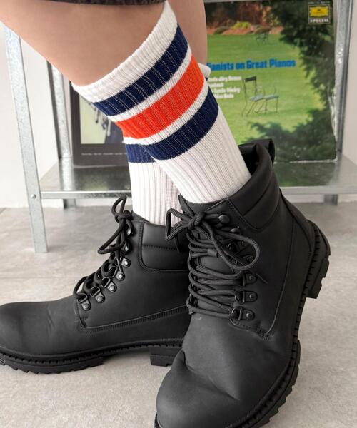 WEGO(ウィゴー)の「WEGO/ラインソックス(ソックス/靴下・メンズ・ブルー/ネイビー/ブラウン/レッド/パープル/ホワイト/ブラック・25-27CM)」の15枚目の写真