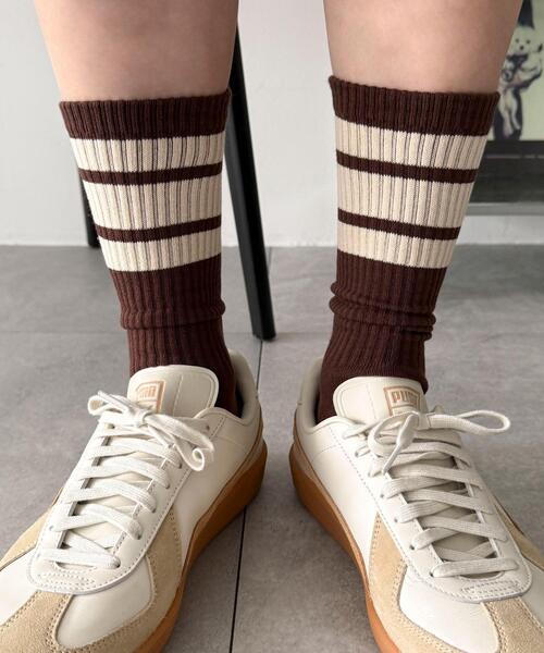 WEGO(ウィゴー)の「WEGO/ラインソックス(ソックス/靴下・メンズ・ブルー/ネイビー/ブラウン/レッド/パープル/ホワイト/ブラック・25-27CM)」の12枚目の写真