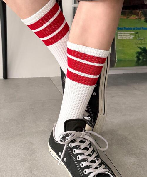 WEGO(ウィゴー)の「WEGO/ラインソックス(ソックス/靴下・メンズ・ブルー/ネイビー/ブラウン/レッド/パープル/ホワイト/ブラック・25-27CM)」の21枚目の写真