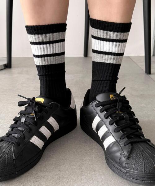 WEGO(ウィゴー)の「WEGO/ラインソックス(ソックス/靴下・メンズ・ブルー/ネイビー/ブラウン/レッド/パープル/ホワイト/ブラック・25-27CM)」の10枚目の写真