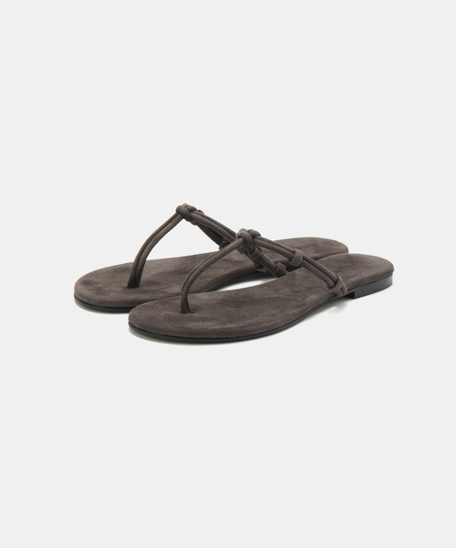 EDIT. FOR LULU（エディットフォールル）の「【LAOCOONTE/ラオコンテ】スエード Tストラップサンダル（サンダル・レディース・レッド/チャコールグレー・38/36/37）」の5枚目の写真