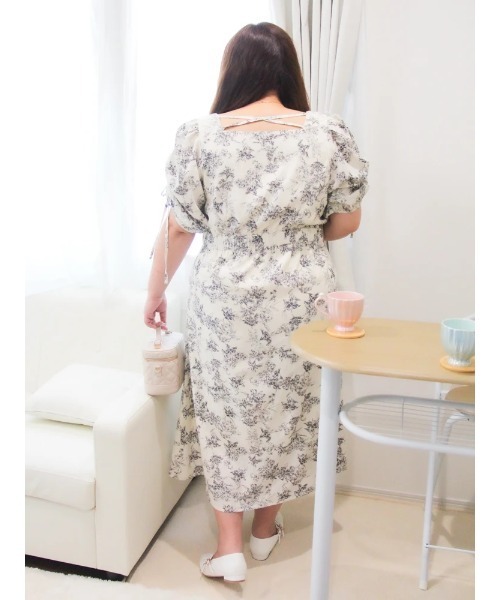 Re-J&SUPURE(リジェイアンドスプル)の「【大きいサイズ】【Kannaコラボ】シャーリングワンピース(ワンピース・レディース・ネイビー/その他1・XX-LARGE/XXX-LARGE/XXXX-LARGE)」の9枚目の写真