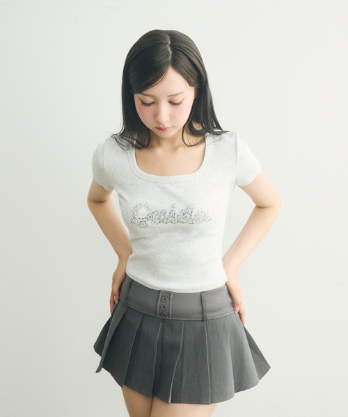 TITTY&CO.（ティティーアンドコー）の「ラインストーン付きロゴTee（Tシャツ/カットソー・レディース・ライトグレー/ブラック/ホワイト・FREE）」の21枚目の写真