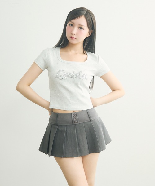 TITTY&CO.（ティティーアンドコー）の「ラインストーン付きロゴTee（Tシャツ/カットソー・レディース・ライトグレー/ブラック/ホワイト・FREE）」の22枚目の写真