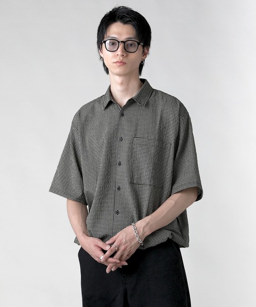 【ブラックレーベルクレストブリッジ】胸ロゴ　襟袖CBチェック　シアサッカーシャツ Adoon plain シャツ シアサッカーチェックシャツ メンズ レディース