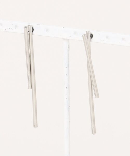 big metal london(ビッグメタルロンドン)の「【金属アレルギー対応】ダブルバーフロント&バック ピアス Renee Double Bar Front And Back Geo(ピアス(両耳用)・レディース・ピンクゴールド/シルバー/ゴールド・FREE)」の1枚目の写真