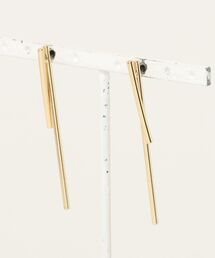【金属アレルギー対応】ダブルバーフロント&バック ピアス Renee Double Bar Front And Back Geo