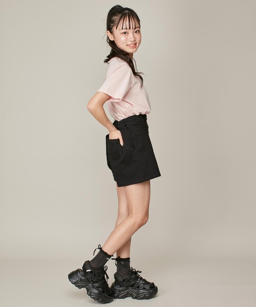 JENNI love(ジェニィラブ)の「【ウエスト調整可】切替えタックキュロット(デニムパンツ・キッズ・ブラック/サックスブルー/オフホワイト・160cm/150cm/140cm/130cm)」の13枚目の写真