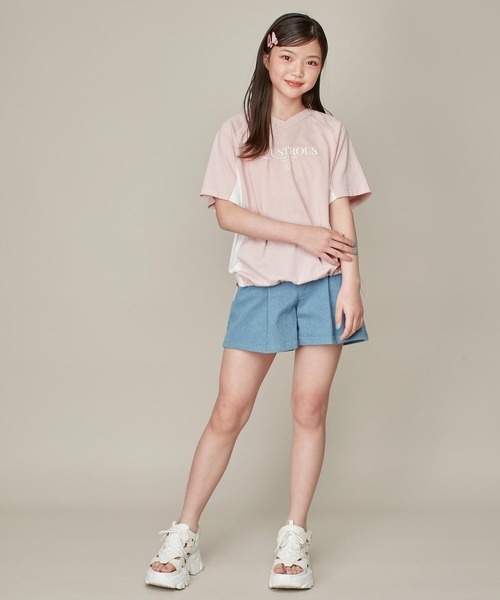 JENNI love(ジェニィラブ)の「【ウエスト調整可】切替えタックキュロット(デニムパンツ・キッズ・ブラック/サックスブルー/オフホワイト・160cm/150cm/140cm/130cm)」の18枚目の写真