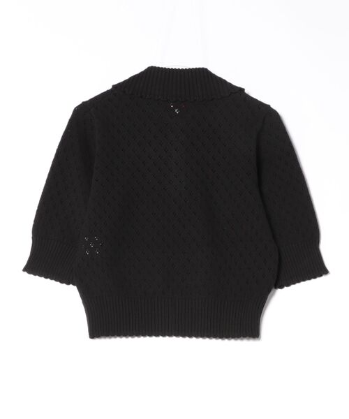 Vivienne Westwood(ヴィヴィアンウエストウッド)の「コットンレーシーニットポロトップ(ニット/セーター・レディース・ブラック/ホワイト・FREE)」の3枚目の写真