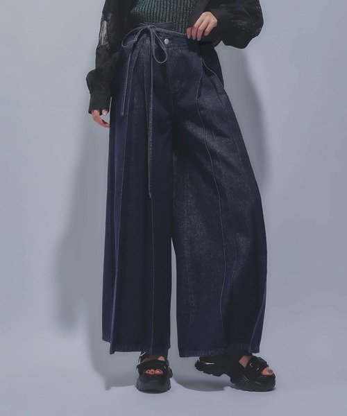 HARE（ハレ）の「アシメウエストデニムパンツ(HARE)（デニムパンツ