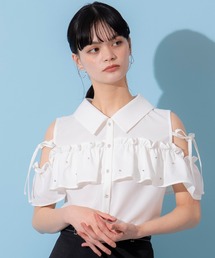 ブラウス シャツ デザインショルダーブラウス レディース SLY ブラウス シャツ DESIGN SHOULDER CORSET デザイン