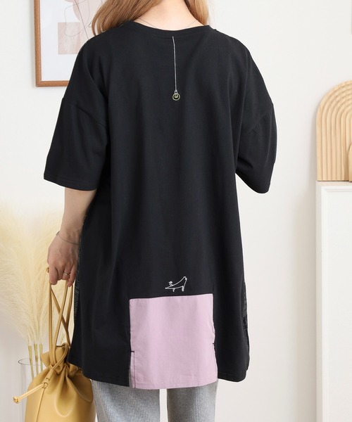 Emago(イマゴ)の「EMAGO ねこ町刺繍チュニック(チュニック・レディース・ブラック/アイボリー・FREE)」の12枚目の写真