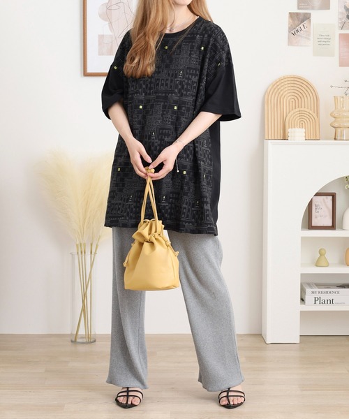 Emago(イマゴ)の「EMAGO ねこ町刺繍チュニック(チュニック・レディース・ブラック/アイボリー・FREE)」の14枚目の写真