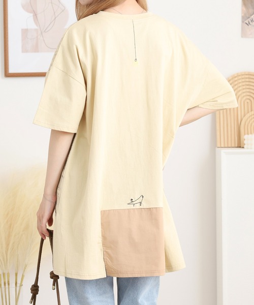 Emago(イマゴ)の「EMAGO ねこ町刺繍チュニック(チュニック・レディース・ブラック/アイボリー・FREE)」の6枚目の写真