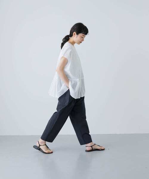 美品　かぐれ　リネンサルエルパンツ　ワイドパンツ　黒 Amazon | [THLD] ワイドパンツ レディース 春夏 リネン ウエスト