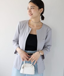 etre pret（エトレプレ）の「多サイズ対応 裏地なし 七分袖サマージャケット（ノーカラージャケット）」
