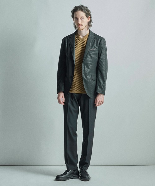 MEN'S BIGI（メンズビギ）の「フェイクレザージャケット（テーラードジャケット・メンズ・ブラック/ベージュ/ブラウン・02/04/03/01）」の12枚目の写真