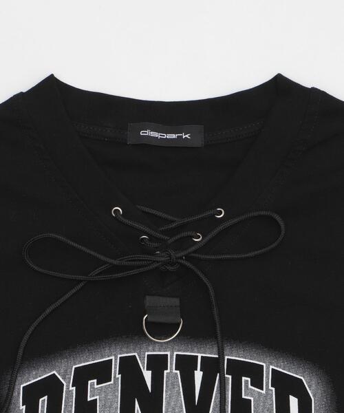 dispark(ディスパーク)の「DISPARK/レースアップスプレーロゴT(Tシャツ/カットソー・レディース・ブラック/カーキ・FREE)」の5枚目の写真