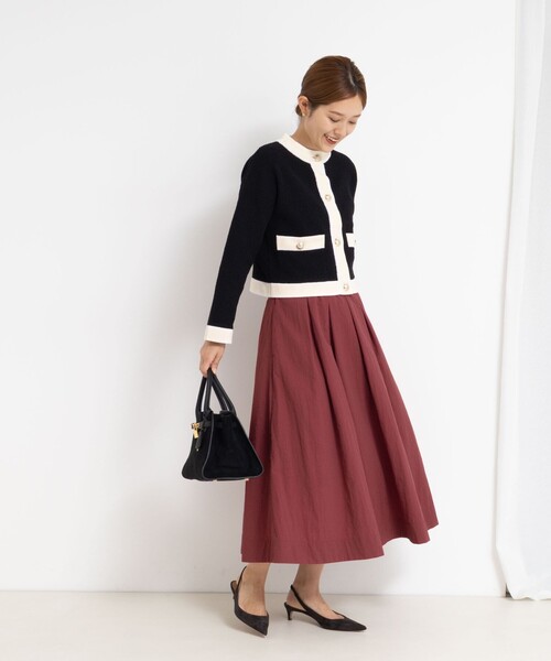 NOLLEY’S（ノーリーズ）の「ウォッシャブルバルキータフタタックスカート（スカート・レディース・オリーブ/ブラック/ボルドー・34/36/38）」の9枚目の写真